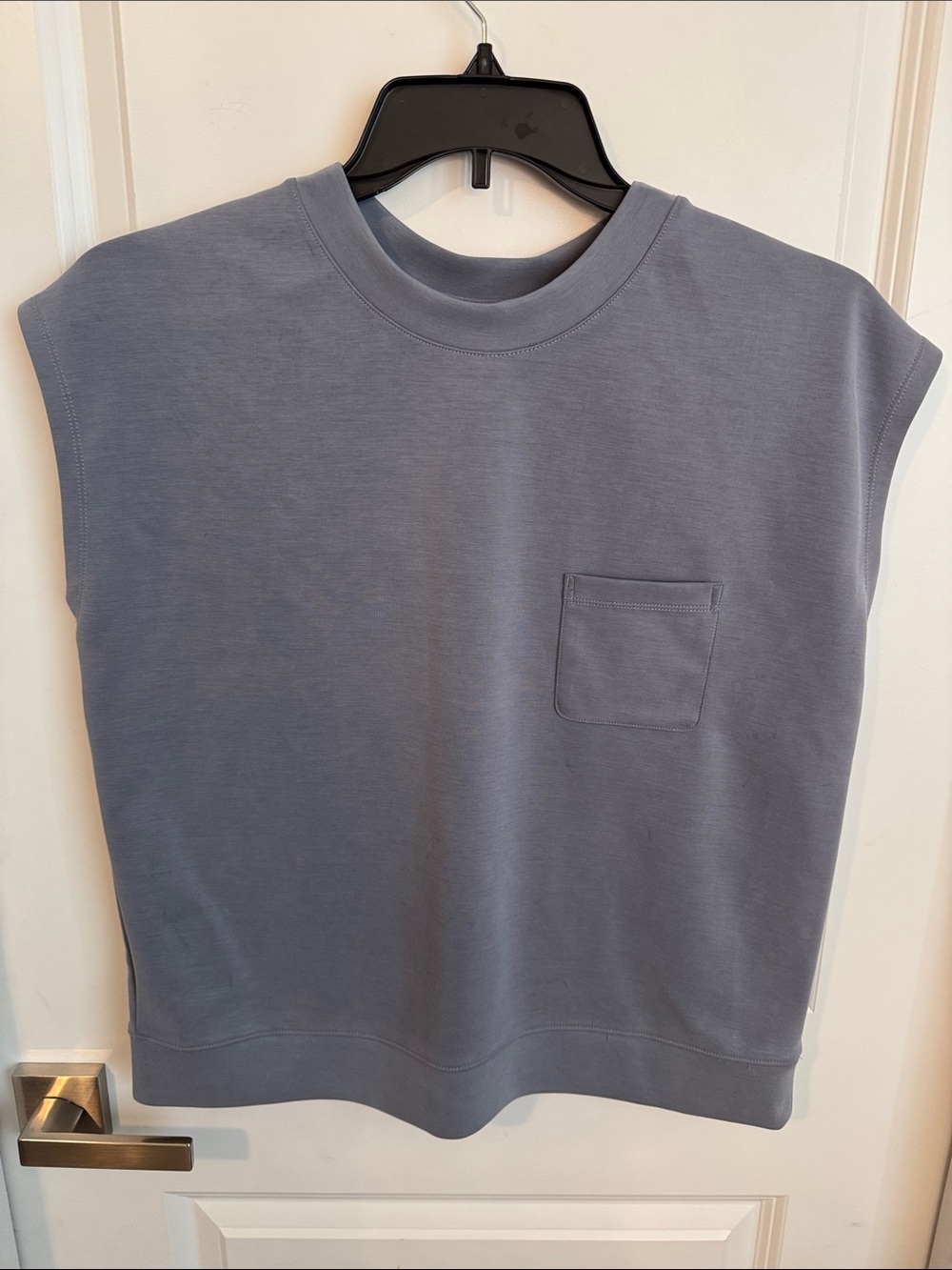 Men's Sleeveless Pocket Tank Top in Dusty Blue